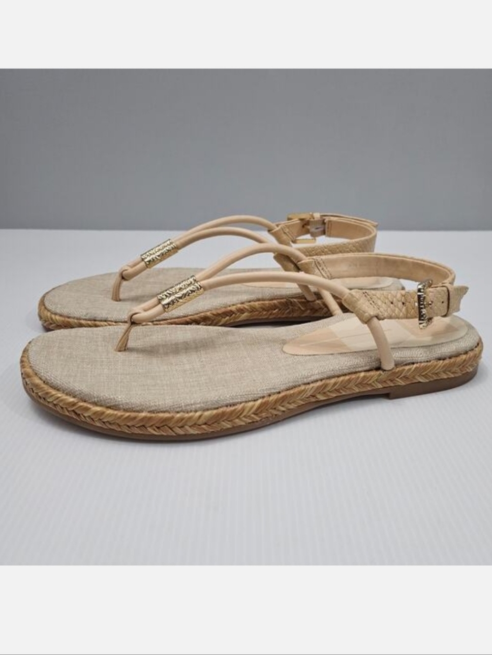 Dolce Vita Meryl Toe Post Slingback Sandal Womens 10 French Vanilla Leather